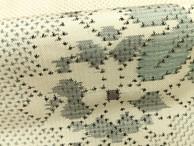 平和屋着物●本場大島紬　白大島　7マルキ　草花文　正絹　逸品　AABK1354fy