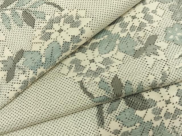 平和屋着物●本場大島紬　白大島　7マルキ　草花文　正絹　逸品　AABK1354fy