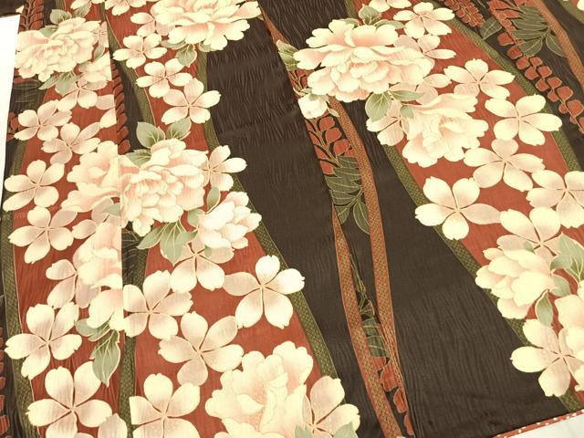 平和屋着物●H・L（アッシュエル）　HENRI-LUC CHAPUIS　振袖　草花文　金彩　洗える着物　AABK1356fy