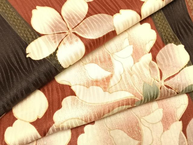 平和屋着物●H・L（アッシュエル）　HENRI-LUC CHAPUIS　振袖　草花文　金彩　洗える着物　AABK1356fy
