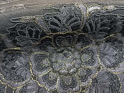平和屋着物●訪問着　中国三大刺繍　汕頭刺繍　スワトウ刺繍　総刺繍　草花文　暈し染め　金糸　正絹　逸品　AABK1358fy