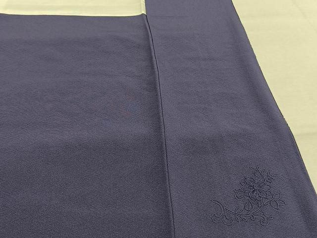 平和屋着物●訪問着　中国三大刺繍　汕頭刺繍　スワトウ刺繍　総刺繍　草花文　暈し染め　金糸　正絹　逸品　AABK1358fy