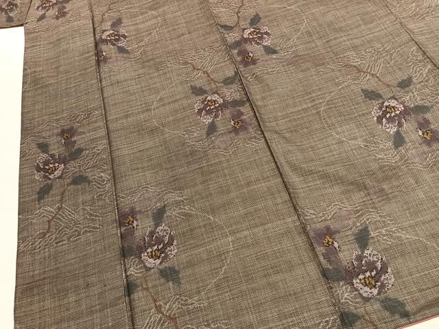 平和屋着物●本場大島紬　9マルキ　枝花文　正絹　逸品　AABK1361fy