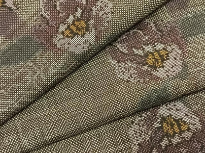 平和屋着物●本場大島紬　9マルキ　枝花文　正絹　逸品　AABK1361fy