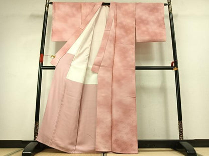 平和屋着物●上質な小紋　花尽くし地紋　暈し染め　正絹　逸品　AABK1362fy