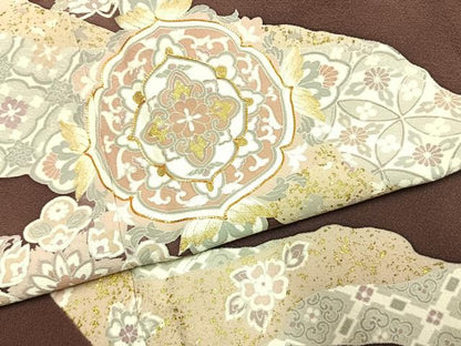 平和屋着物●豪華色留袖　作家物　駒刺繍　吉祥花文　金彩　正絹　逸品　未使用　AABK1366fy