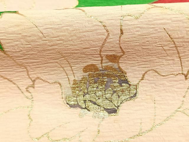 平和屋着物●染色作家　草野一騎　振袖　草花文　暈し染め　金銀彩　正絹　逸品　AABK1367fy