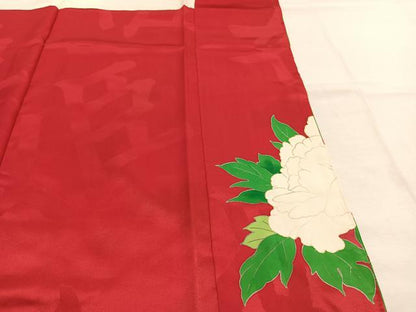 平和屋着物●染色作家　草野一騎　振袖　草花文　暈し染め　金銀彩　正絹　逸品　AABK1367fy