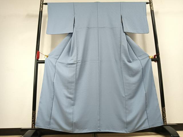 平和屋着物●上質な色無地　花唐草地紋　水色　正絹　逸品　AABK1370fy