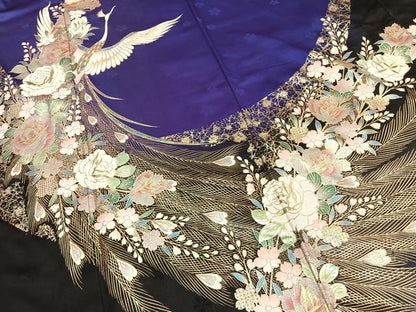 平和屋着物●豪華振袖　螺鈿　花鳥文　暈し染め　金銀彩　正絹　逸品　AABK1372fy