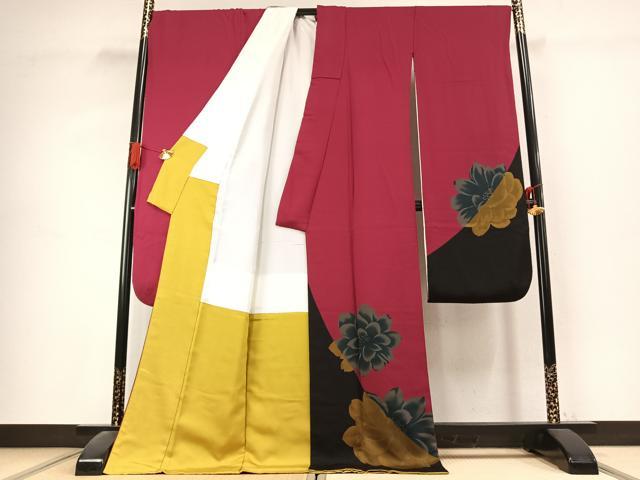 平和屋着物●豪華振袖　舞花文　正絹　逸品　AABK1377fy