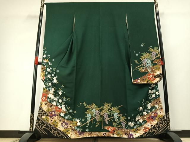 平和屋着物●豪華振袖　舞桜文　暈し染め　金銀彩　やまと誂製　正絹　逸品　AABK1381fy