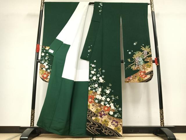 平和屋着物●豪華振袖　舞桜文　暈し染め　金銀彩　やまと誂製　正絹　逸品　AABK1381fy