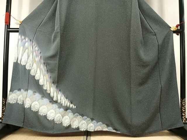 平和屋着物●訪問着　作家物　樹林文　暈し染め　金銀糸　金銀彩　正絹　逸品　AABK1384fy