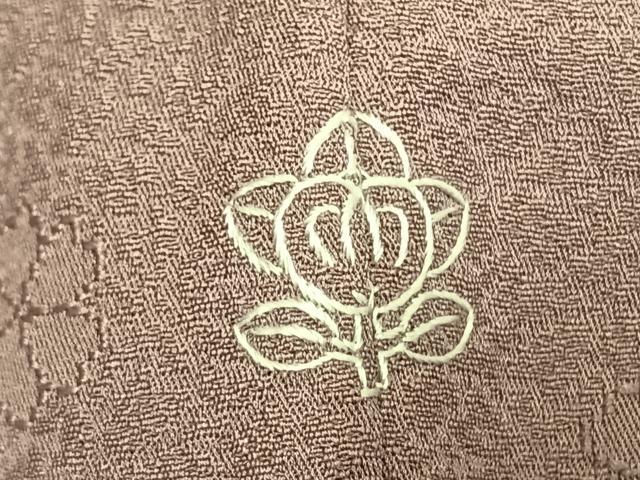 平和屋着物●上質な色無地　舞花地紋　薄柿色　正絹　逸品　AABK1385fy