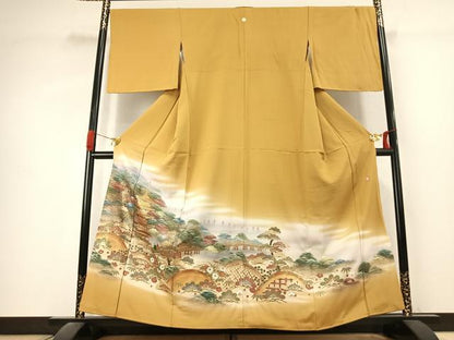 平和屋着物●豪華色留袖　作家物　松竹梅　風景文　暈し染め　金彩　正絹　逸品　AABK1386fy