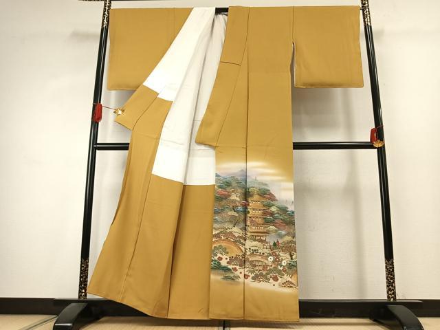 平和屋着物●豪華色留袖　作家物　松竹梅　風景文　暈し染め　金彩　正絹　逸品　AABK1386fy