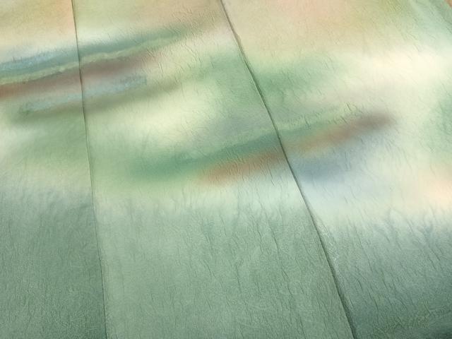 平和屋着物●紙芸創作者・横山優　和紙　訪問着　霞文　暈し染め　正絹　逸品　AABK1394fy