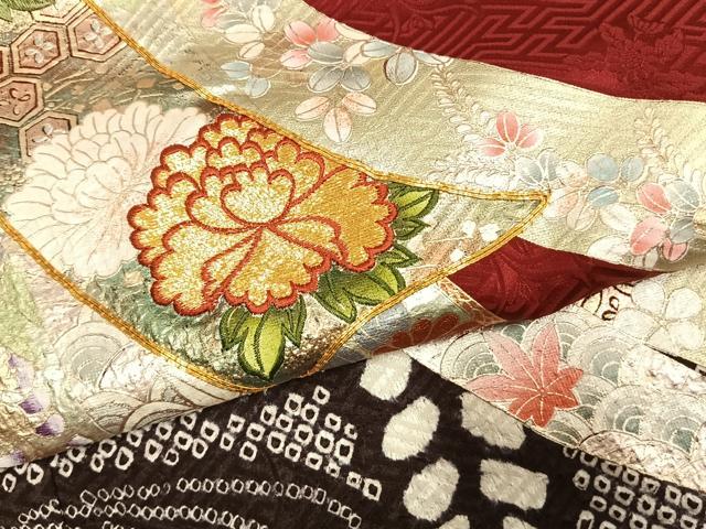 平和屋着物●豪華振袖　駒刺繍　絞り　熨斗花文　金銀彩　正絹　逸品　AABK1404fy