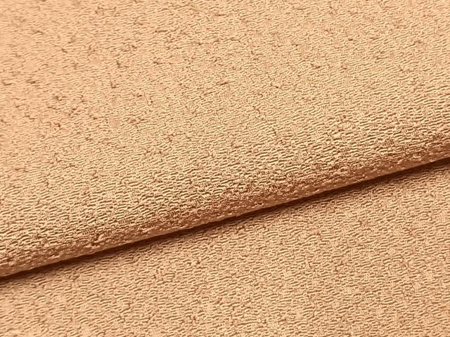 平和屋着物●上質な色無地　霞地紋　ときがら茶色　ロング丈　正絹　逸品　未使用　AABK1407fy