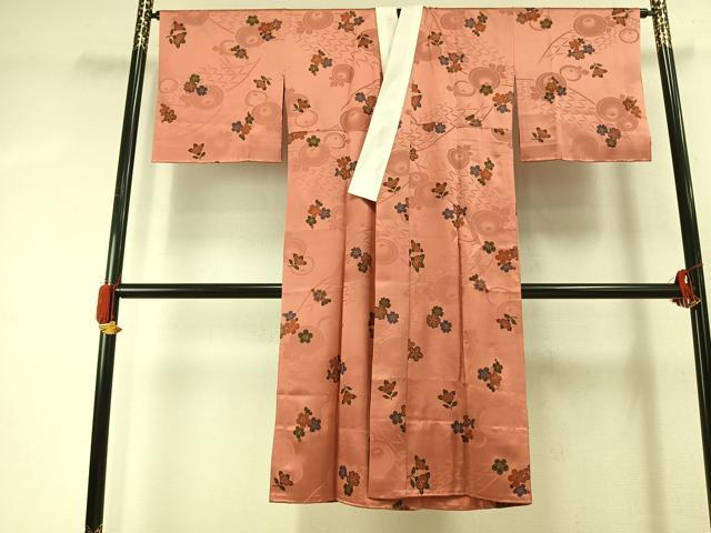 平和屋着物●長襦袢　無双仕立て　草花文　金彩　正絹　逸品　AABK1408fy