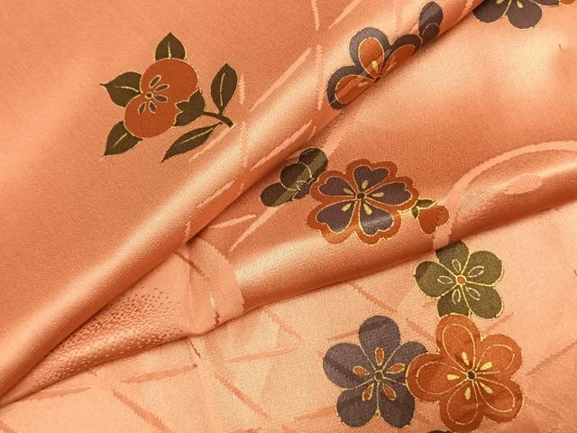 平和屋着物●長襦袢　無双仕立て　草花文　金彩　正絹　逸品　AABK1408fy