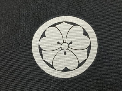 平和屋着物●男性　黒紋付　羽織セット　正絹　逸品　AABK1409fy
