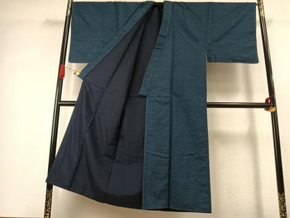 平和屋着物●男性　紬　アンサンブル　霞文　正絹　逸品　AABK1410fy