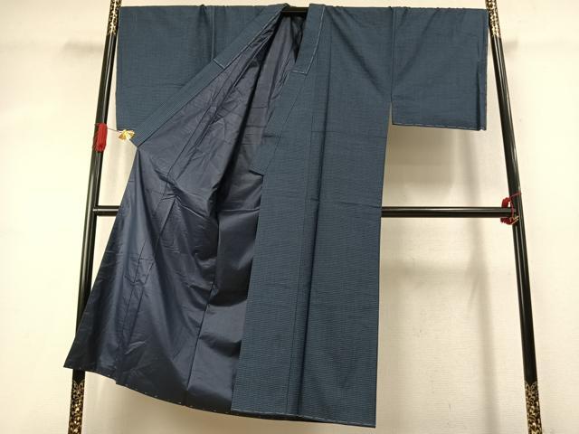 平和屋着物●男性　本場大島紬　アンサンブル　格子　正絹　逸品　AABK1413fy