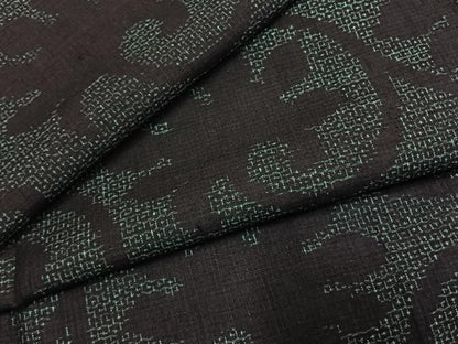 平和屋着物●結城紬　80亀甲　花唐草文　正絹　逸品　AABK1414fy