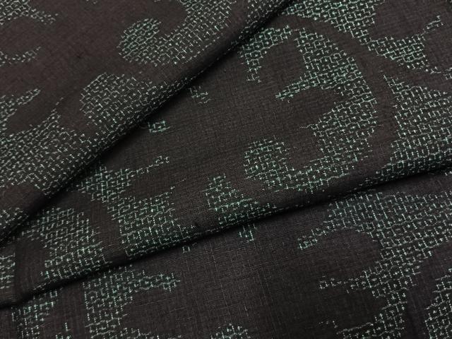 平和屋着物●結城紬　80亀甲　花唐草文　正絹　逸品　AABK1414fy