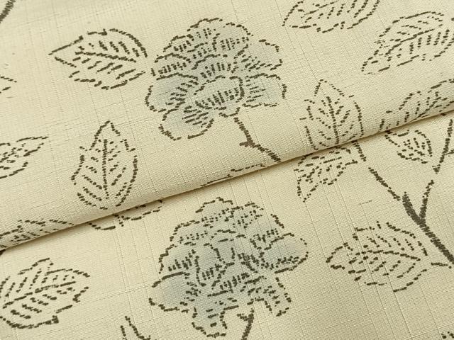 平和屋着物●銀座　志ま亀　小紋　紬地　枝花文　たとう紙付き　正絹　逸品　AABK1415fy