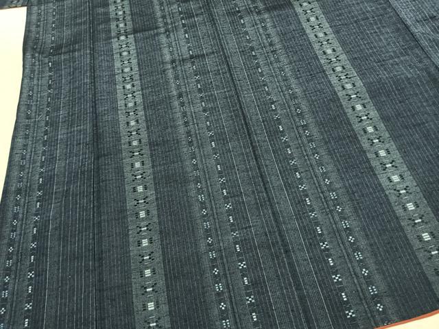 平和屋着物●上質な紬　花織　間道　正絹　逸品　AABK1417fy