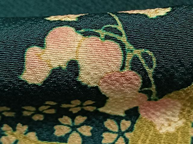 平和屋着物●訪問着　草花文　暈し染め　やまと誂製　ロング丈　正絹　逸品　AABK1420fy