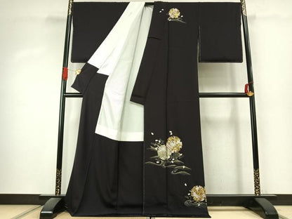 平和屋着物●訪問着　刺繍　兎　雪輪花文　金糸　金銀彩　ロング丈　正絹　逸品　未使用　AABK1422fy
