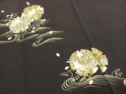 平和屋着物●訪問着　刺繍　兎　雪輪花文　金糸　金銀彩　ロング丈　正絹　逸品　未使用　AABK1422fy