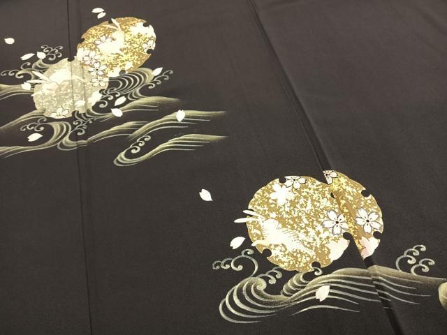 平和屋着物●訪問着　刺繍　兎　雪輪花文　金糸　金銀彩　ロング丈　正絹　逸品　未使用　AABK1422fy