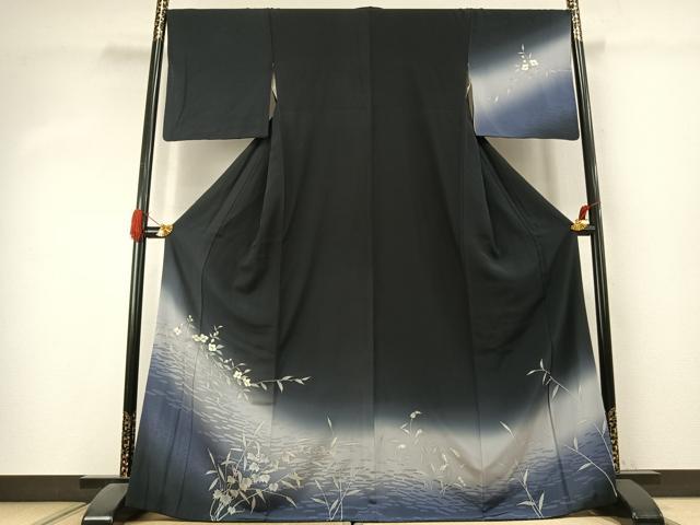 平和屋着物●訪問着　枝花文　暈し染め　正絹　逸品　AABK1425fy