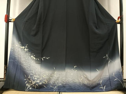 平和屋着物●訪問着　枝花文　暈し染め　正絹　逸品　AABK1425fy