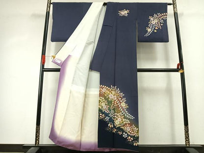 平和屋着物●越後十日町の一流染匠　桐屋・翠山工房　訪問着　辻が花　絞り　暈し染め　やまと誂製　正絹　逸品　AABK1426fy