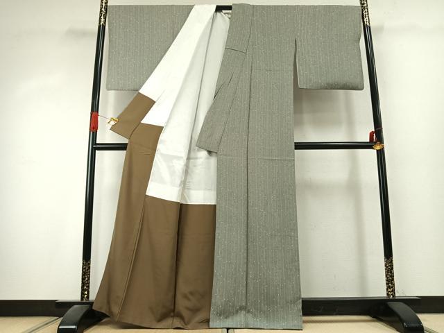 平和屋着物●上質な小紋　花唐草文　正絹　逸品　AABK1427fy