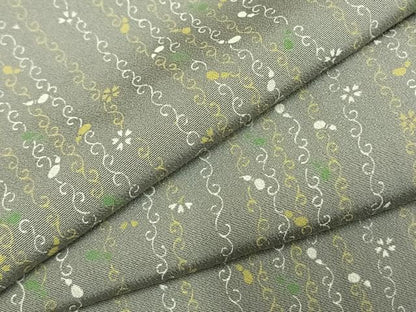 平和屋着物●上質な小紋　花唐草文　正絹　逸品　AABK1427fy
