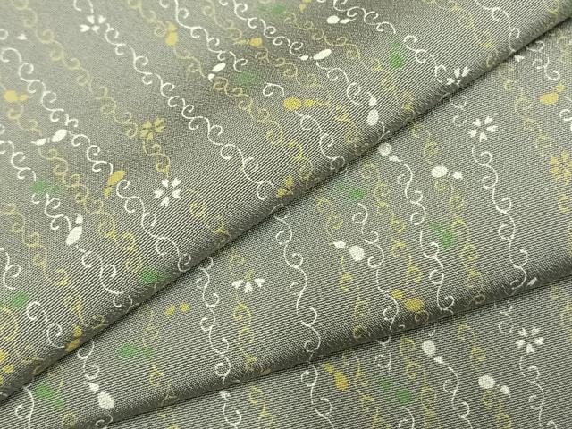 平和屋着物●上質な小紋　花唐草文　正絹　逸品　AABK1427fy