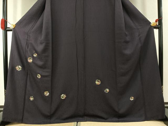 平和屋着物●訪問着　総刺繍　草花文　金糸　正絹　逸品　AABK1430fy