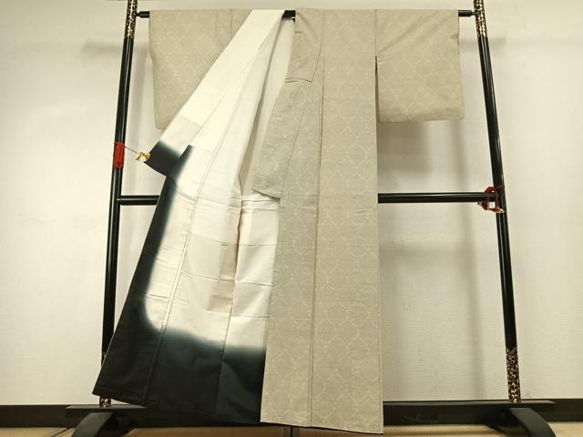 平和屋着物●綿薩摩　幾何学文様　木綿　逸品　AABK1432fy