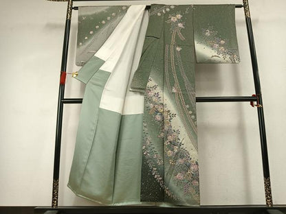 平和屋着物●訪問着　辻が花　絞り　暈し染め　金彩　正絹　逸品　AABK1435fy