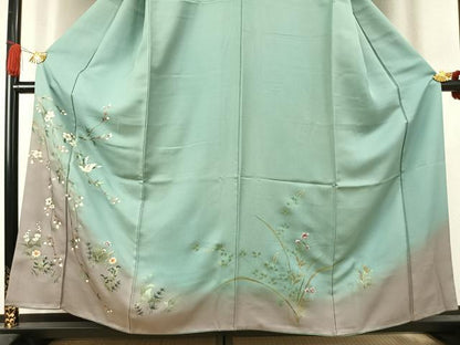 平和屋着物●訪問着　花鳥文　暈し染め　金彩　正絹　逸品　AABK1437fy