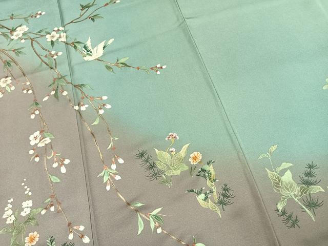 平和屋着物●訪問着　花鳥文　暈し染め　金彩　正絹　逸品　AABK1437fy