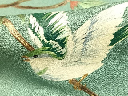 平和屋着物●訪問着　花鳥文　暈し染め　金彩　正絹　逸品　AABK1437fy