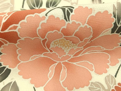 平和屋着物●訪問着　友禅　草花文　金銀彩　正絹　逸品　AABK1439fy